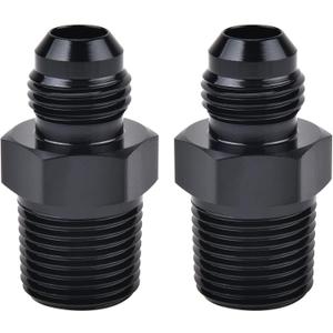 EVIL ENERGY 8AN Male Flare to 1/2" NPT Pipe Fitting Adapter Aluminum Straight Black 2PCS