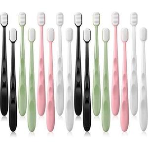 16pcs Extra Soft Toothbrush for Sensitive Teeth and Gums Micro Fur Manual Toothbrush with 20000 Ultra Soft Bristle, Excellent Cleaning Effect Perfect for Kids & Adults