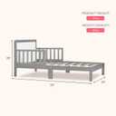 Dream On Me Brookside Toddler Bed, Low Floor Wooden Bed, Side Safety Bed Rails, GREENGUARD Gold & BSA Certified, Non-Toxic Paint Finish, New Zealand Pinewood, Up to 50 lbs - Steel Grey/White
