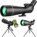 Spotting Scope 25-75x85 with Phone Adapter, Tripod & Carrying Bag -Fully Multi-Coated Optics,BAK4 High Definition Waterproof Spotter Scope for Birding, Wildlife Viewing, Outdoor Observation,Black