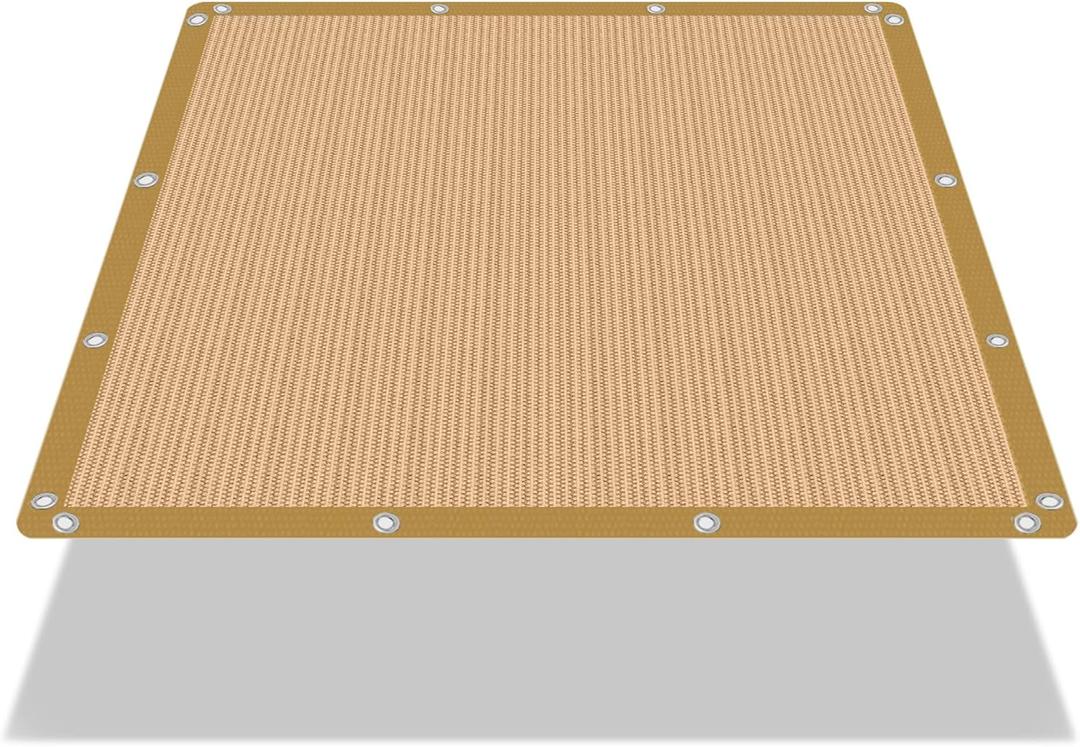 90% Shade Cloth Sun Shade Fabric Privacy Screen Shade Cover for Patio Garden Pergola Shade Cover Canopy with Gromments (6X6 FT, Wheat)