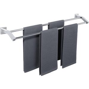 Alise Bath Double Towel Bars Towel Racks for Bathroom Lavatory,Wall Mount Towel Holder Heavy Duty SUS304 Stainless Steel Towel Hanger Towel Rail,Polished Chrome,32 Inch