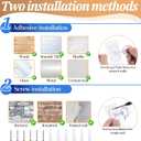 6 Pack Curtain Rod Brackets, No Drill Curtain Rod Holder, Self Adhesive Curtain Rod Holders, Heavy Duty Stick Ceiling Curtain Rod Brackets for Home, Renter, Kitchen, Bedroom, No Wall Damage