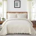 DJY California King Quilt Bedding Set, Beige Lightweight Soft Bedspread Coverlet, Basket Weave Quilted Blanket Thin Quilt Bed Cover for All Season - 3 Piece (1 Quilt, 2 Pillow Shams)