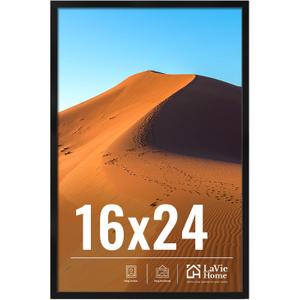 LaVie Home 16x24 Picture Frame for Wall Display, 16x24 Black Picture Frame with HD Plexiglas, 16 x 24 Poster Frame 1 Pack, Display Frame for Vertical or Horizontal, Classic Collection