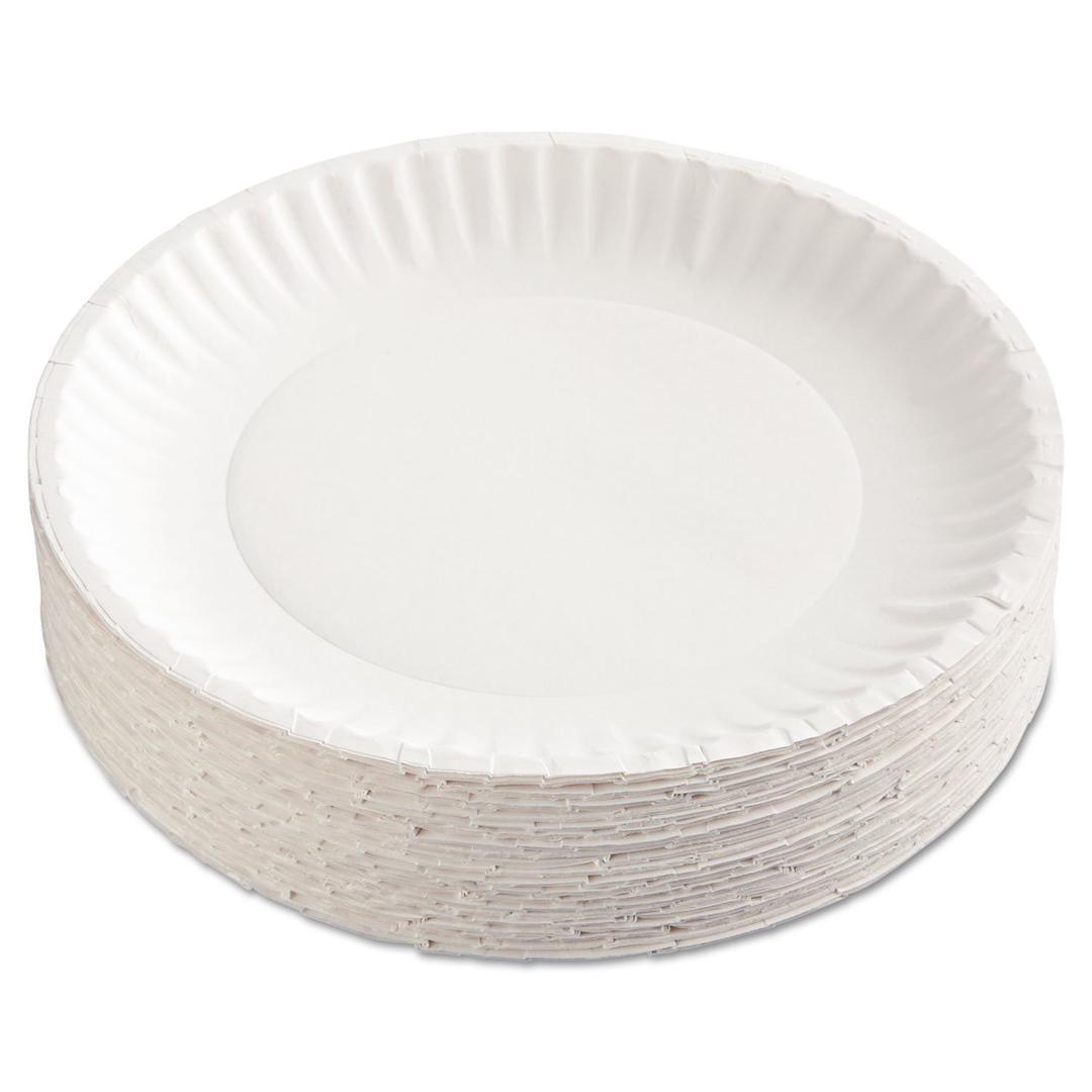  Corporation Paper Plates, 9" Diameter, White, 100/Pack