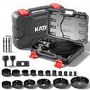 KATA Hole Saw Kit, 24PCS Hole Saw Set with 3/4"-6"(19-152mm) Multi-Size Saw Blades, Precision Hole Saw Drill Bit Kit with Mandrels & Solid Storage Case Cutting for Drywall, Soft Wood, PVC, Plastic (Black)