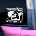 There It Goes My Last Flying F Customize Decal | Funny, Skeleton Decal, Car Accessories, Mental Health Vinyl Sticker, Waterproof Bumper Decal Gifts for Mom Dad Friend