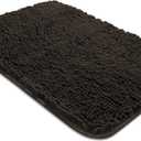 Yeaban Chocolate Brown Bathroom Rugs  Thick Chenille Bath Mats | Absorbent and Washable Bath Rug Non-Slip, Plush Rugs for Bathroom, Kitchen, Shower, Sink - 17" x 24"