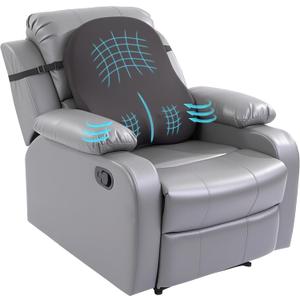HOMBYS Extra Long Lumbar Support Pillow for Recliner Chair, 50D Molded Memory Foam Back Support Cushion with Full Back Support, Ergonomic Design & Breathable Cover (Grey)