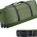 Finnhomy 120L Foldable Rolling Duffel Bag with 3 Wheels, Light Weight Travel Duffel bag with Large Loading Capacity, 32'' Rolling Duffel bag with Shoulder Strap