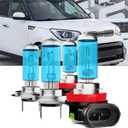 Upgraded Halogen Headlight Bulbs Fit For Kia Soul 2013-2019,H7 High Beam H11/H8/H9 Low Beam High Performance Headlights,6000K White,Plug n Play,4-Pack