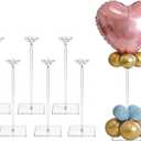 6 Pack Clear Acrylic Balloon Stand Kit, 15.75 Inch Reusable Balloon Sticks Holder With Base Perfect for Tabletop Centerpiece Party Event Decorations (15.75" 6 Pack)