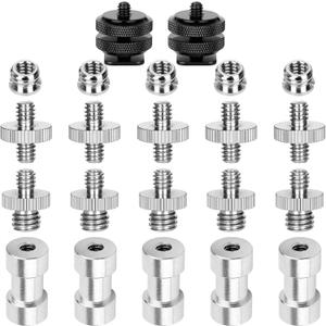 Camera Mount Screw, ChromLives 1/4 to 3/8 Tripod Screw Adapter,1/4 Screws,3/8-20 Thread Converter Adapter,Camera Hot Shoe Mount Adapters for Monopod,Ballhead Flash Light,22Pack