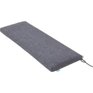 QILLOWAY Indoor/Outdoor Bench Cushion, Thick Upholstery Foam Couch Swing Pads with Ties,48-Inches,Charcoal Grey/Black.