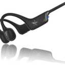 Open-Ear Bluetooth Bone Conduction Sport Headphones Sweat Resistant Wireless Earphones Open Ear Earbuds Wireless Bluetooth Headset with Mic for Fitness Workouts Running, Built-in Mic with Hair Band