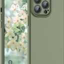 SUPFINE Designed for iPhone 13 Pro Max Case,Premium Liquid Silicone with Soft Anti-Scratch Microfiber Lining Upgraded Camera Protection Slim Shockproof Phone Case for Men Women Girls,Patina Green