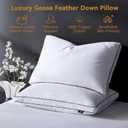 L LOVSOUL Goose Feather Down Pillow King Size of 2,Ultra Soft 100% Organic Cotton Fabric, 700TC,800 Fill Power, Luxury Hotel Collection Bed Gusseted Pillows for Back, Stomach or Side Sleepers