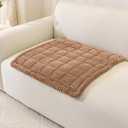 OstepDecor Chair Cover for Dogs, Couch Arm Cover, Sofa Headrest Covers Pet Friendly, Thick Soft Sofa Slipcovers Cushion Protector for Recliner Loveseat Leather L Shaped Sofa (27.6" x 27.6", Brown)