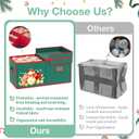 Christmas Ornament Storage Box 96 Bits - 3 Inch Adjustable Dividers Christmas Storage Containers with Lids Ornament Organizer Side Open Christmas Decoration Storage with Removable Drawer Trays (Green)
