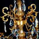 Crystal Chandelier Lighting Modern, Antique Gold Farmhouse Chandeliers 6-Light Crystal Candle Chandelier Ceiling Hanging Light Fixture Dining Room Entrance 23", D23" - 6 lights