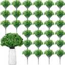 30 Bundles Artificial Shamrock Plants Decoration Faux Clover Greenery Four Leaf Shamrock Stem Picks Fake Clover Branches for Garden Home Office Table Centerpiece
