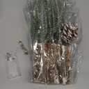 Small Table Top Christmas Tree with Lights, Mini Christmas Tree Decorations with Merry Christmas Pumpkin Pine Cones Norfolk Pine Stems Ornaments for Home Party Office Indoor Decorations 12Inch, Brown