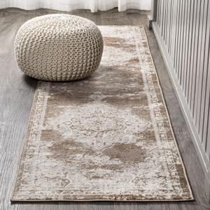 JONATHAN Y Alhambra Ornate Medallion Modern Brown/Cream Runner Rug, 2x10, Vintage, Bohemian, Easy-Cleaning for Living Room, Bedroom, Kitchen, Pet Friendly, Non-Shedding (MDP400B-210)