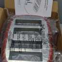 Roter Mond 4 Slice Toaster Retro Stainless Steel with Bagel Defrost Cancel Function, 6 Browning Settings, Extre Wide Slot and Removable Crumb Tray, Red, ST033