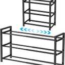 EKETE Expandable Shoe Rack,Adjustable and Stackable 3-Tier Shoe Rack Organizer, Shoe Rack for Closet,Small Shoe Rack,Metal Free Standing Shoe Rack for Entryway,Hallway,Closet Shoe Storage