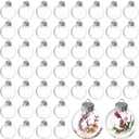 50 Pcs Hanging Clear Plastic Fillable Ornaments Balls,2" Transparent Christmas Decoration Baubles,DIY Christmas Balls Craft Ornaments for Christmas Tree,Home Decor,Party,Wedding,50 mm