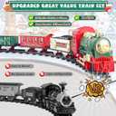 Christmas Kids Train Set - Train Toys w/Sounds (Turn ON/Off), Lights, Electric Toddlers Classical Train for Christmas Village Tree, Train Set for Kids Ages 3-8, Christmas Toys Gifts
