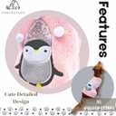 2 x Cute Sweater for Dogs and Cats Soft Flannel Pet Outfit Warm and Cozy Animal Hoodie Small to Large Pet Clothes for Halloween Parties and Everyday Wear (Large, Pink Pinguin)