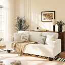 Homall Couches for Living Room, 83" Couch with Soft Deep Seats, Modern Sofa 3 Seater in Corduroy for Apartment, Bedroom (Beige)