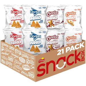 Simply NKD Snacks, 4 Flavor Variety Pack, Single Serve Bags (21 Pack), No Dyes, No Artificial Flavors, Cheetos, Doritos (EXP 09/22/26)