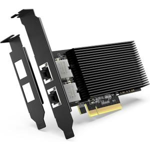 10G PCI-E Network Card with 10Gbps Dual RJ45 Ports, Intel X540-T2 Conrtoller, VIMIN 10Gb Ethernet Adapter Card Compatible with PCI Express X8, X16, Support Windows/Windows Server/Linux/VMware