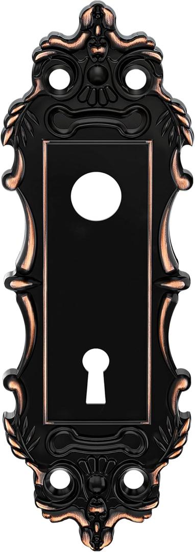 Mortise Lock Door Knob Plate for Interior Doors 2 Pack Antique Oil Rubbed Bronze Door Lock Cover Handle Vintage Old Style Door Knob Conversion Kit