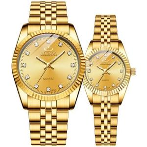 MASTOP Couple Watches Swiss Brand Golden Watch Men Women Stainless Steel Waterproof Quartz Watch…