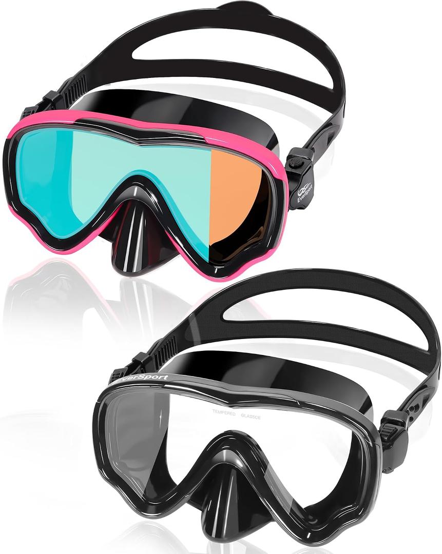 EverSport Swim Goggles Adult with Nose Cover, Anti-fog Clear Diving Mask Wide View No Blurring for Men Women Youth