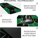 nuveti 63 x 31 Foldable Texas Poker Card Tabletop Layout Portable Anti-Slip Rubber Board Game Mat Poker Table Mat 8-10 Players Texas Hold'em Poker Mat, 63''X 31''X 2MM