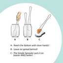 Simple preading Stainless Steel Spatula Spreader Knife Peanut Butter and Jelly, Chocolate or Strawberry Jam Stirrer & Jar Scraper 8.9" Multifunction Stir & Scrape any Jars - Spread with Clean Hands