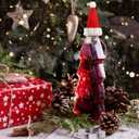 Bencailor 24 Pcs Mini Santa Hats for Crafts Small Christmas Knit Hat Tiny Snowman Wine Bottle Cover Holder Doll Cap for Table Cover (Classic)