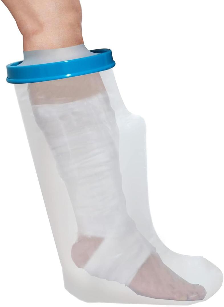 100% Waterproof Leg Cast Cover for Showering, Reusable Adult Short Leg Cast Protector, Cast Covers for Shower Leg, Cast Bag for Shower, Cast Cover for Showering Foot, Adult