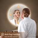LOVESPEJO 24x24 Round Backlit Bathroom Mirror with Lights, Circle LED Mirror for Bathroom, Fogless, Stepless Dimmable, 3 Color Changing, Memory, IP54, Shatterproof
