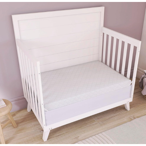 Dream On Me Holly 2-in-1 Mini & Portable Crib Mattress (38”x 24”x 3”), Dual Sided, Vinyl Waterproof Cover, 3” Fiber Core, GREENGUARD Gold Certified, Fits Standard Portable and Mini-Cribs