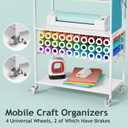 Homsorout Movable Heat Press Table - Heat Transfer Machine Stand Compatible for Cricut, Vinyl Roll Holder, Rolling Metal Wood Sublimation Printer Organizer for T Shirt Maker Craft, 23.6''19.6''