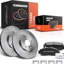 A-Premium 11.81 inch(300 mm) Front Vented Disc Brake Rotors + Ceramic Pads Kit Compatible with Select Acura and Honda Models - CL 2001-2003, TL 1999-2008, TSX 2004-2010, Accord 2003-2011, Set of 6