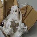 Tempera 9FT Scalloped Tassel Patio Umbrella, Outdoor Market Umbrellas with 8 Sturdy Ribs with Crank & Pust Button Tilt,Fade Resistant Canopy (Beige-Tassles)