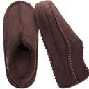 KuaiLu Men's Moccasin Slippers Memory Foam Indoor/Outdoor Warm Suede House Shoes Winter Clogs Slip-on Boots Slippers For Man with Fuzzy Sherpa Lining & Arch Support, Dark Brown Size 12