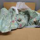 Lady Ann Oversized King Quilt 128x120, Green Flower Bird Butterfly Pattern Print Bedding Set with Scalloped Edge, Lightweight Large Extra Soft Quilted Bedspread & Coverlet with Pillow Shams,3 PCS, Oversized Cali King